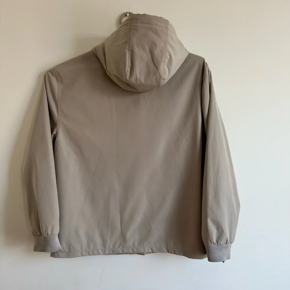 J.Crew Men’s Tan Hooded Jacket Lightweight Casual Zip Up Outdoor Coat Large